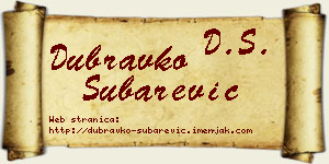 Dubravko Šubarević vizit kartica